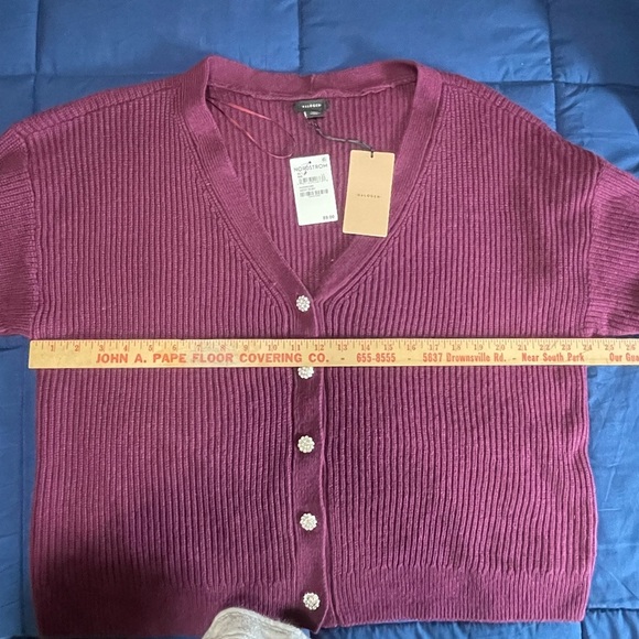 NWT HALOGEN WOMEN'S EMBELLISHED BUTTON CARDIGAN SWEATER SIZE XL DEEP RUBY NEW - Picture 6 of 12